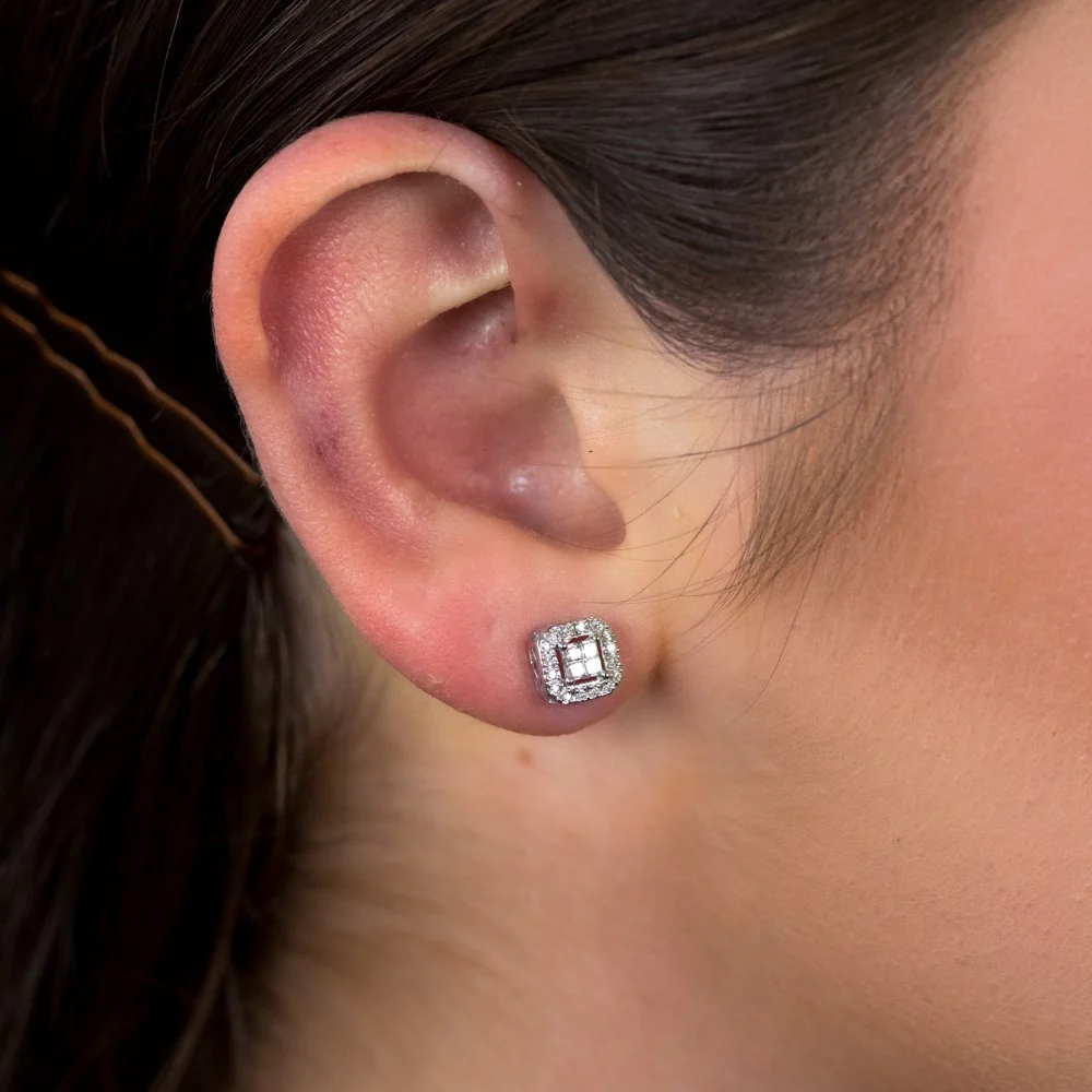 1/4 Carat Diamond Stud Earrings in 10ct White Gold - Image 2