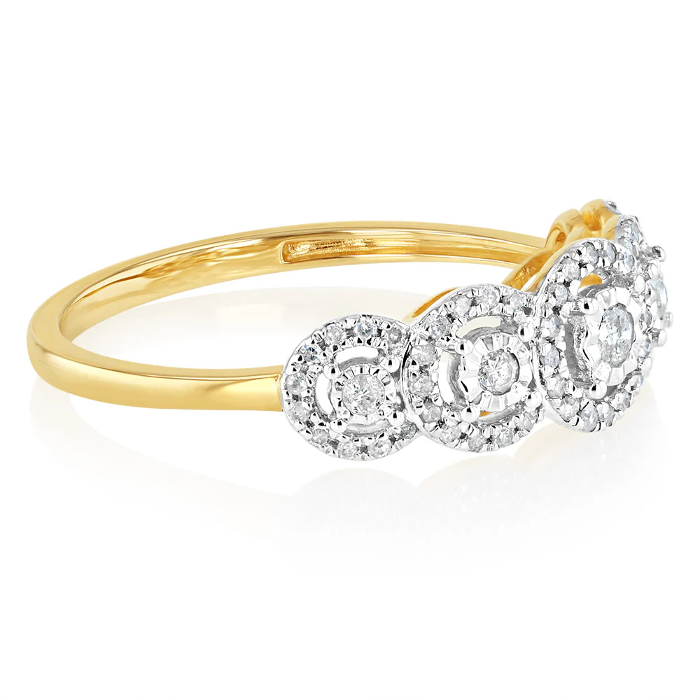1/5 Carat Diamond Dress Ring in 9ct Yellow Gold - Image 2