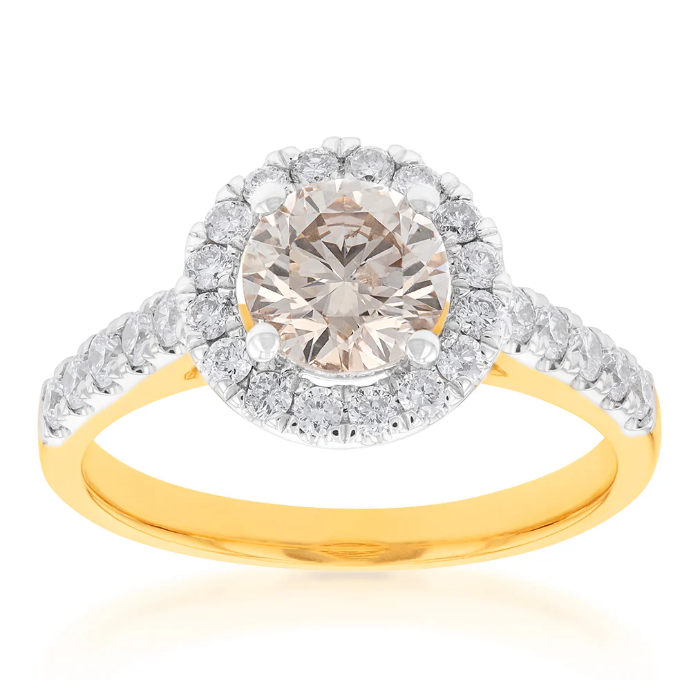1.50 Carat Diamond Ring With 1 Carat Australian Centre Diamond in 9ct Yellow Gold