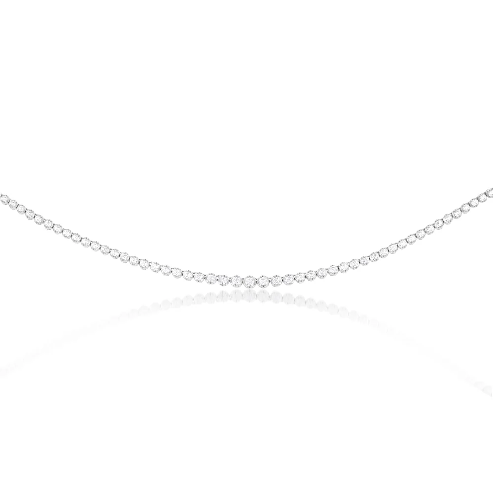 14ct White Gold 5 Carat Diamond Necklace with 139 Brilliant Diamonds 43cm - Image 2