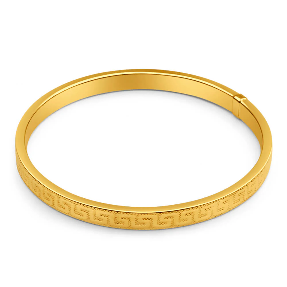 9ct Enticing Yellow Gold Silver Filled Bangle - Image 2