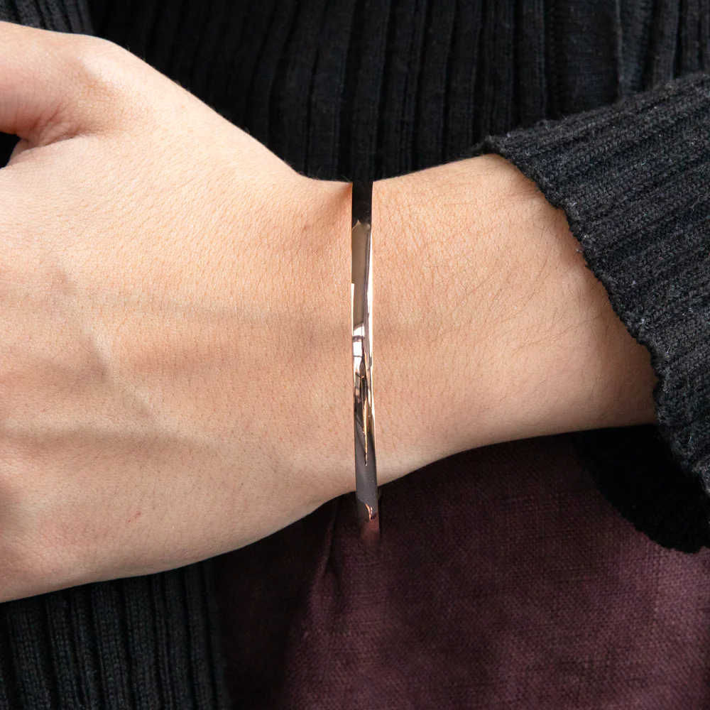 9ct Rose Gold 4mm Solid Bangle - Image 3