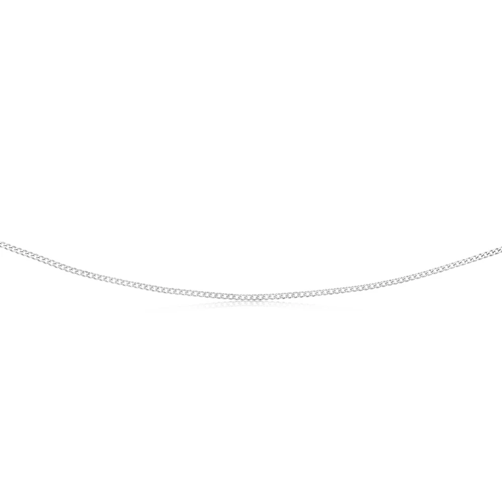 9ct White Solid Gold Diamond Cut 45cm Curb Chain - Image 3