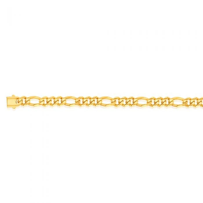 9ct Yellow Gold 1:3 Figaro 19.10cm Bracelet - Image 2