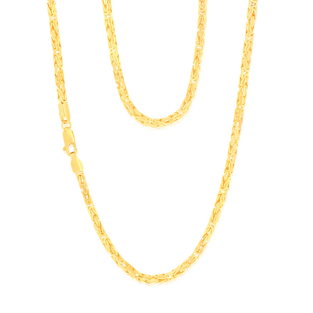 9ct Yellow Gold Byzantine 45cm Chain