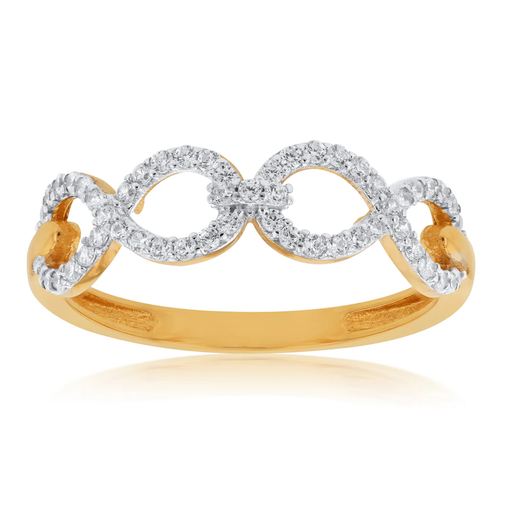9ct Yellow Gold Cubic Zirconia Ring