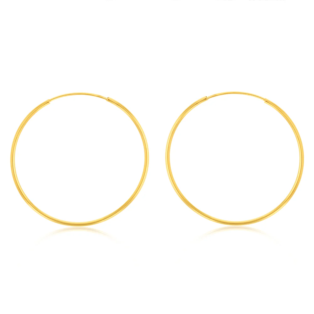 9ct Yellow Gold Fancy 25mm Sleeper Earrings