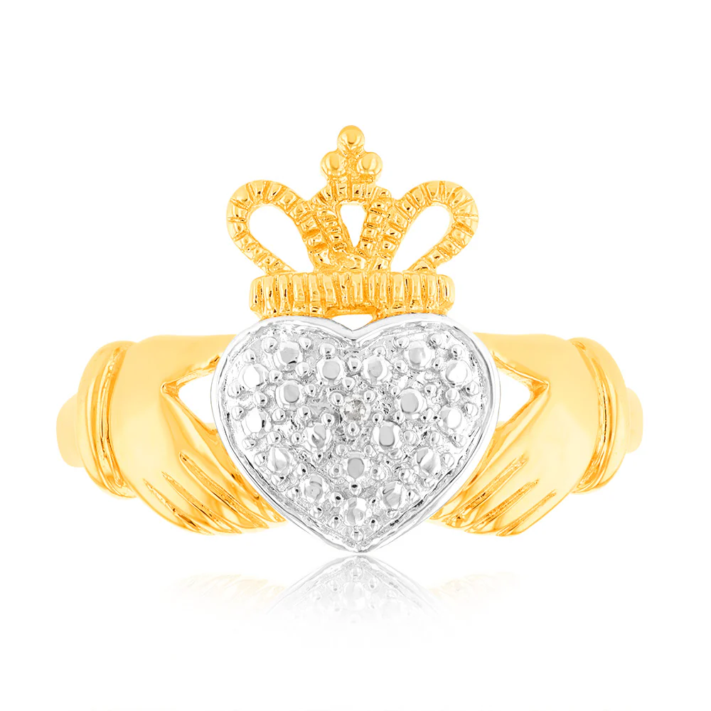9ct Yellow Gold King Heart Shaped Diamond Ring
