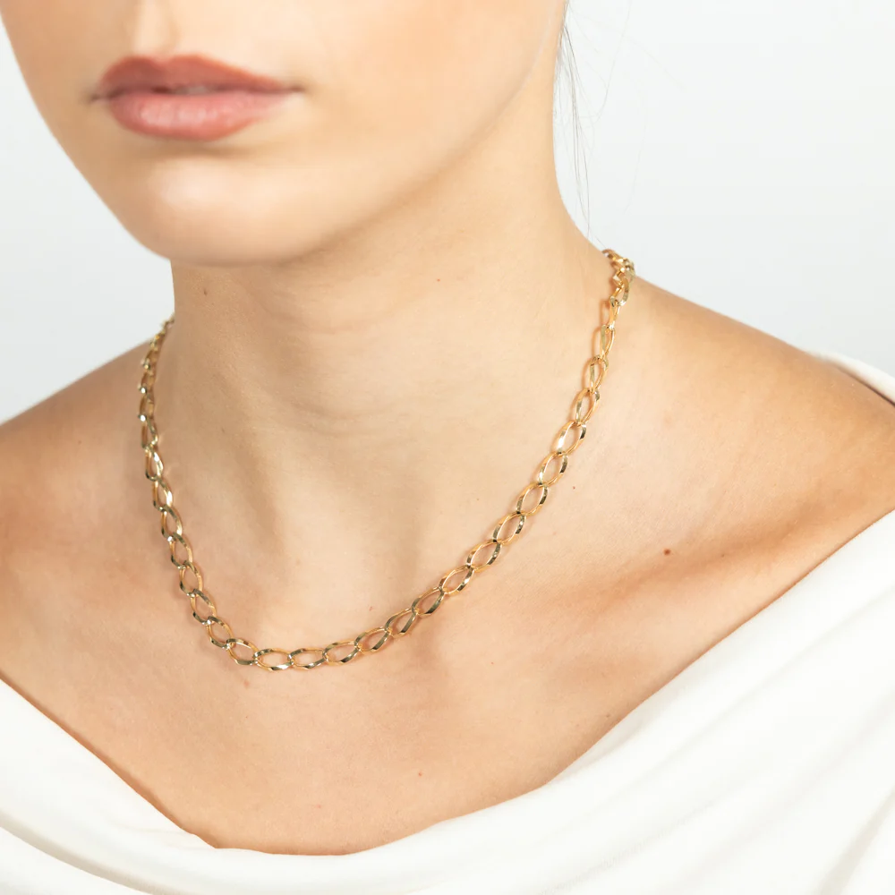 9ct Yellow Gold Open Curb 45cm Chain - Image 3