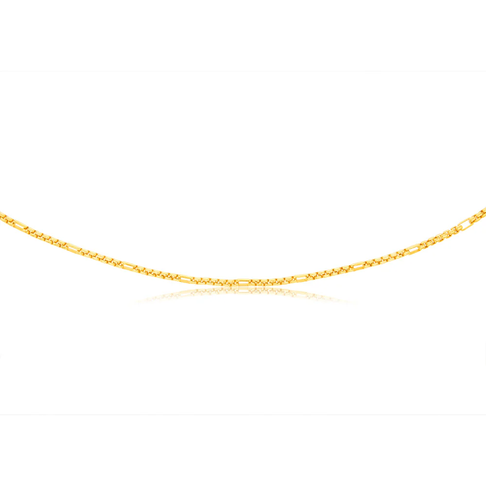 9ct Yellow Gold Silver Filled 55 Gauge Fancy 50cm Chain - Image 2