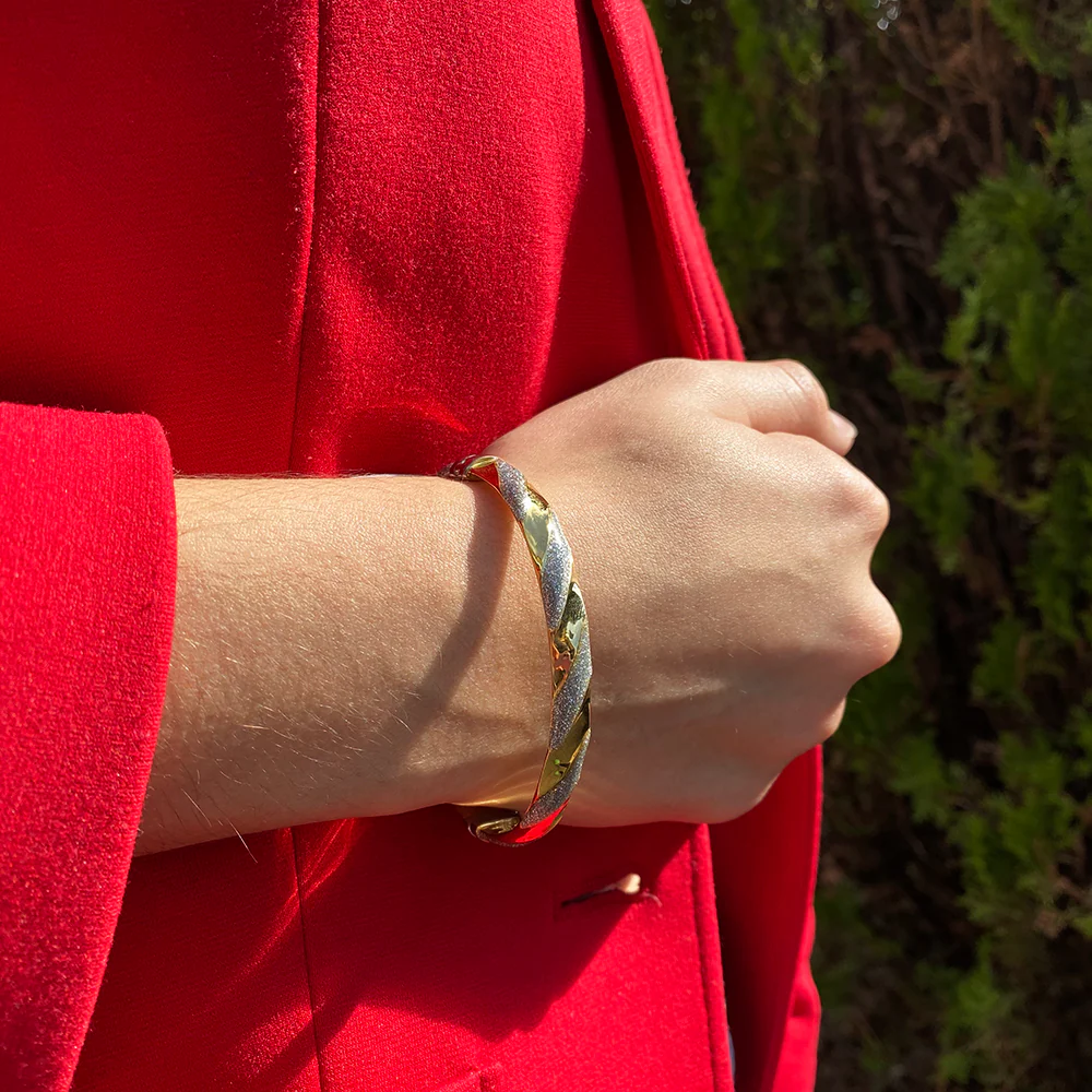 9ct Yellow Gold Silver Filled 61mm Bangle - Image 4