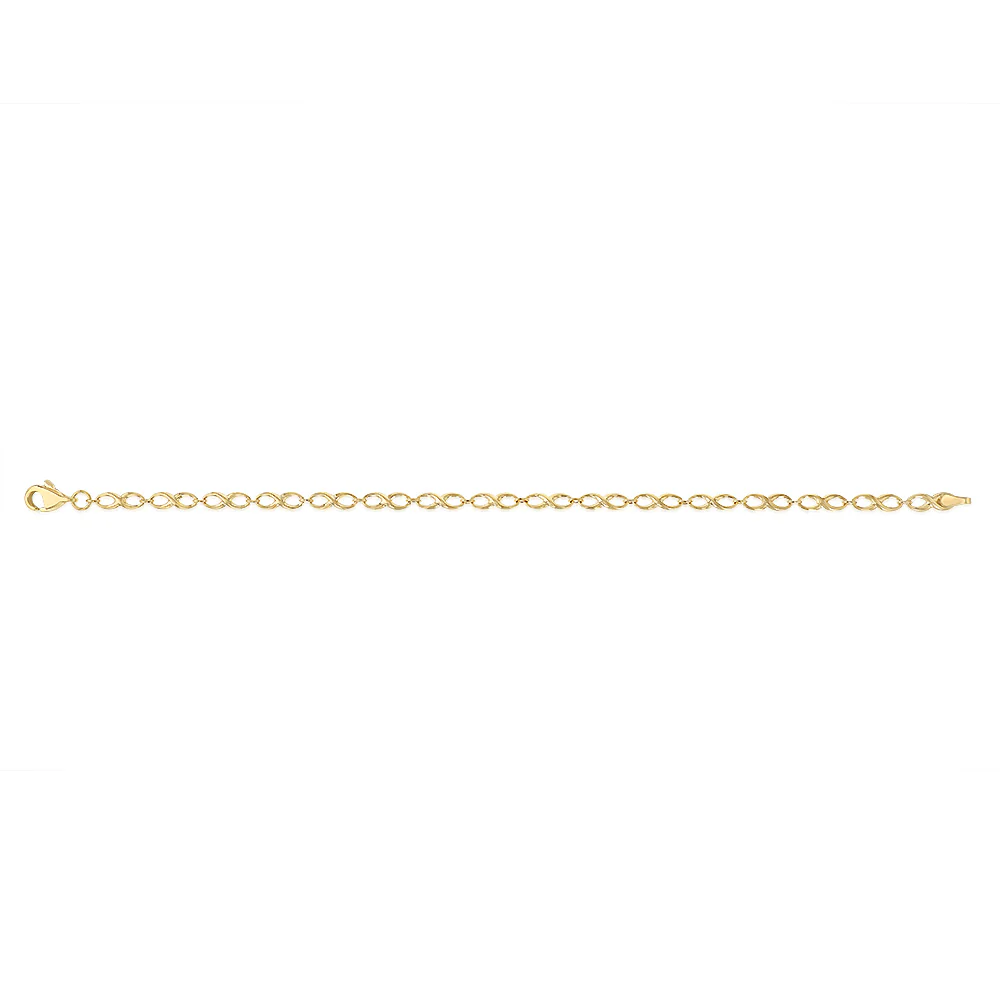 9ct Yellow Gold Silver-filled Fancy 19cm Bracelet - Image 2
