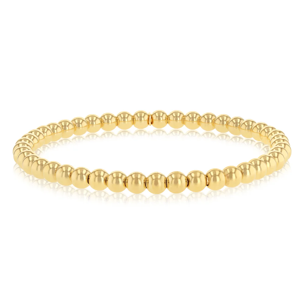 9ct Yellow Gold Silverfilled Beaded Bracelet