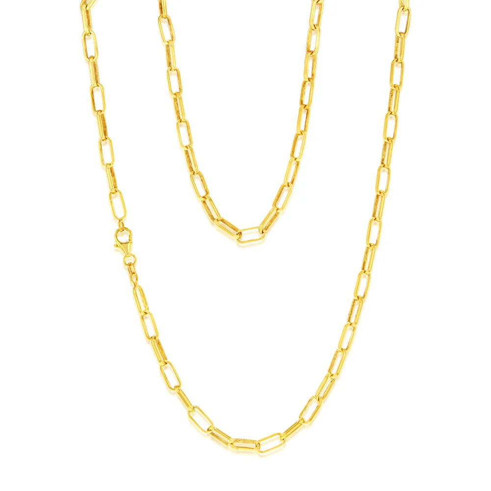 9ct Yellow Gold Silverfilled Long Belcher 60cm Chain