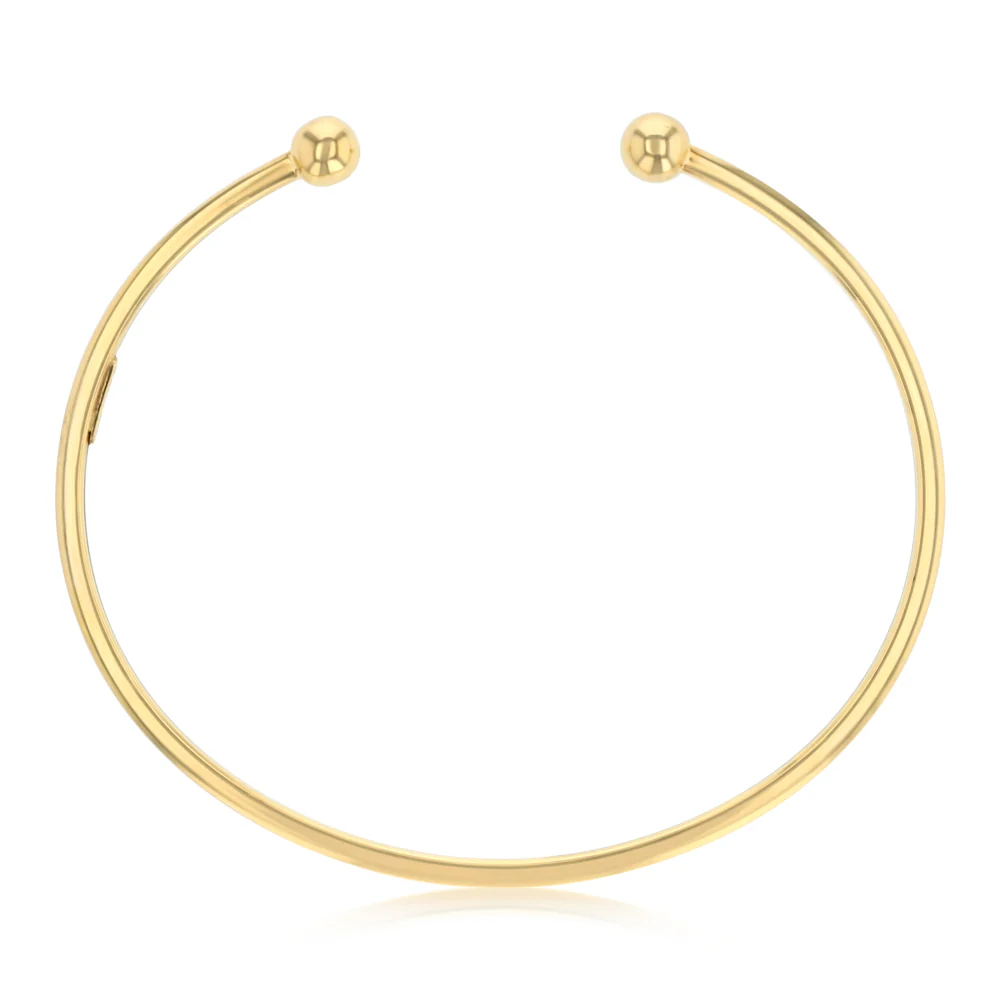 9ct Yellow Gold Silverfilled Square Tube Torque Bangle - Image 2