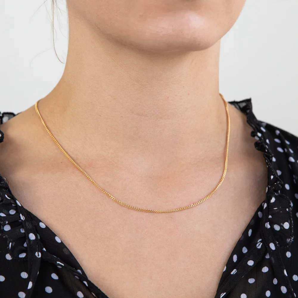 9ct Yellow Solid Gold Curb Dicut 45cm Chain 50Gauge - Image 3
