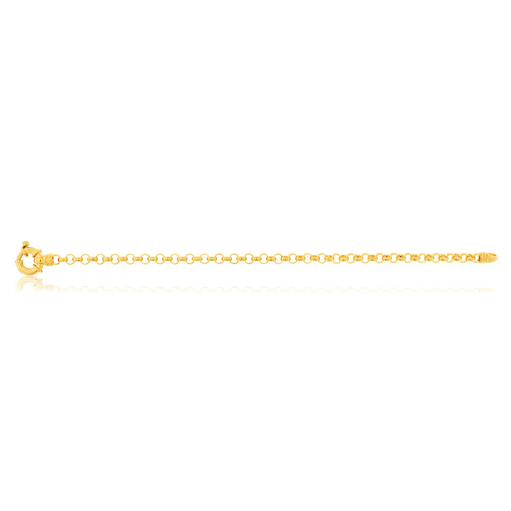 9ct Yellow Solid Gold Dazzling Belcher Bracelet - Image 2