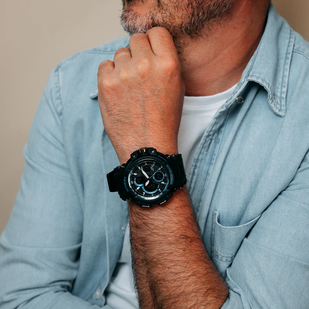 Active Pro 1708 Digital Black Blue Sports Watch - Image 3