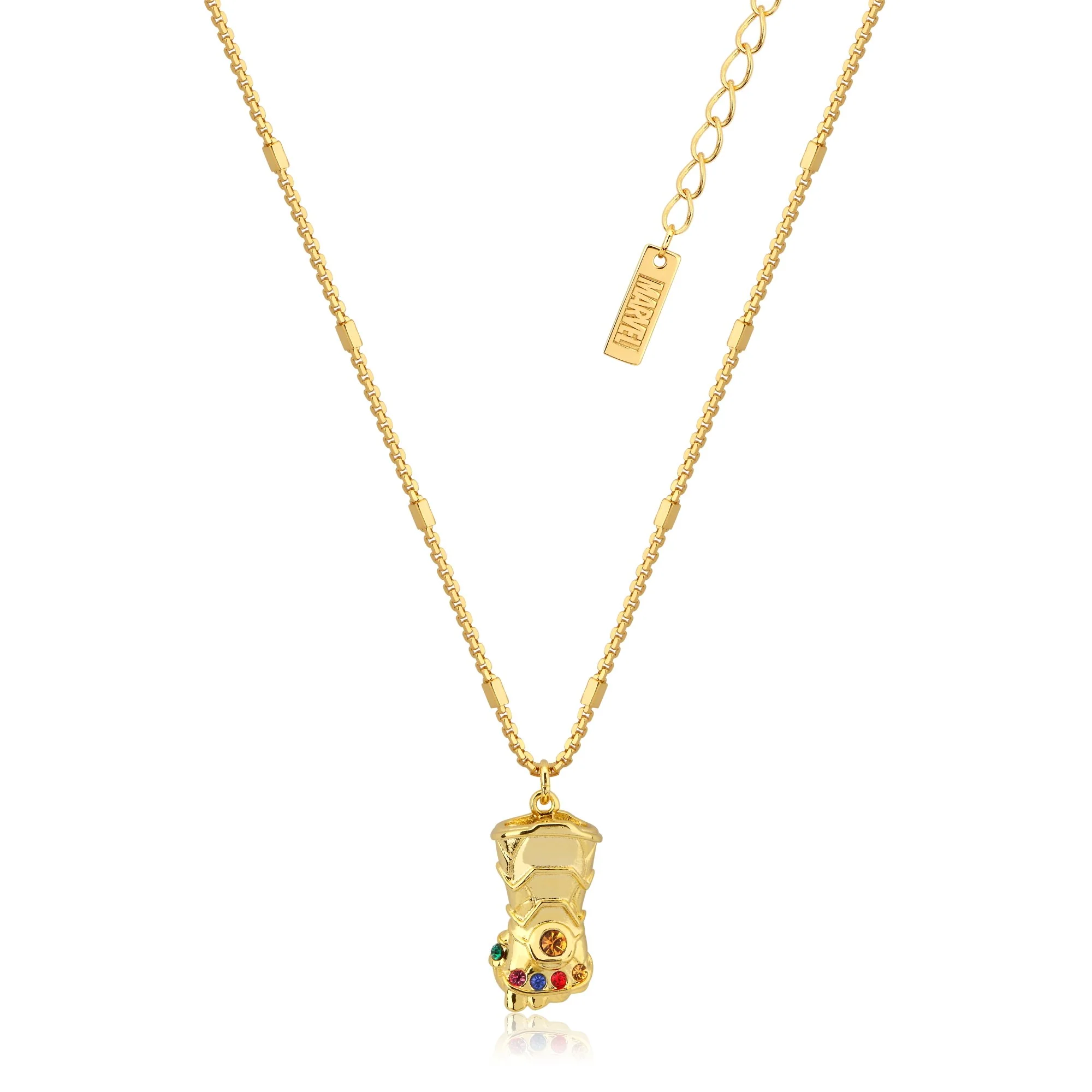 Couture Kingdom Disney Stainless Steel 14ct Gold Plated Infinity Gauntlet Pendant On 45cm Chain
