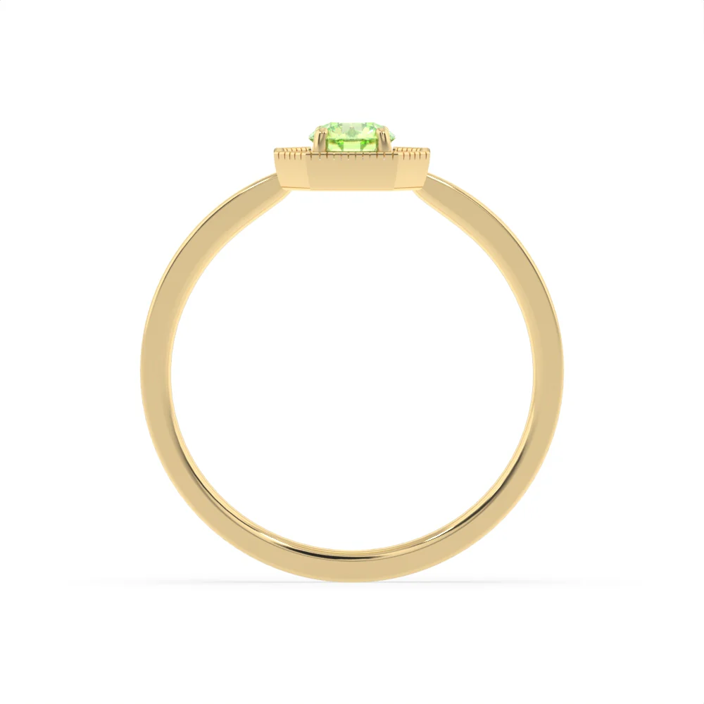Created Peridot and Diamond Ring in 9ct Yellow Gold - Image 3