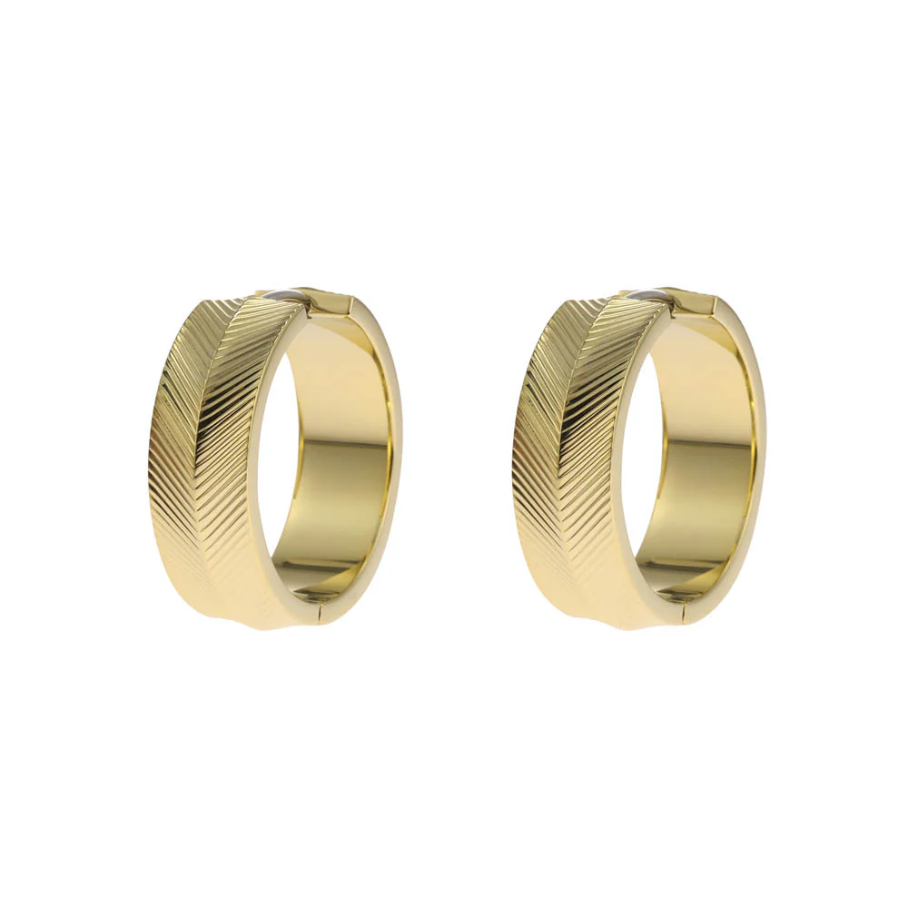 Fossil Yellow Gold Plated Stainless Steel Harlow Earring - Image 3