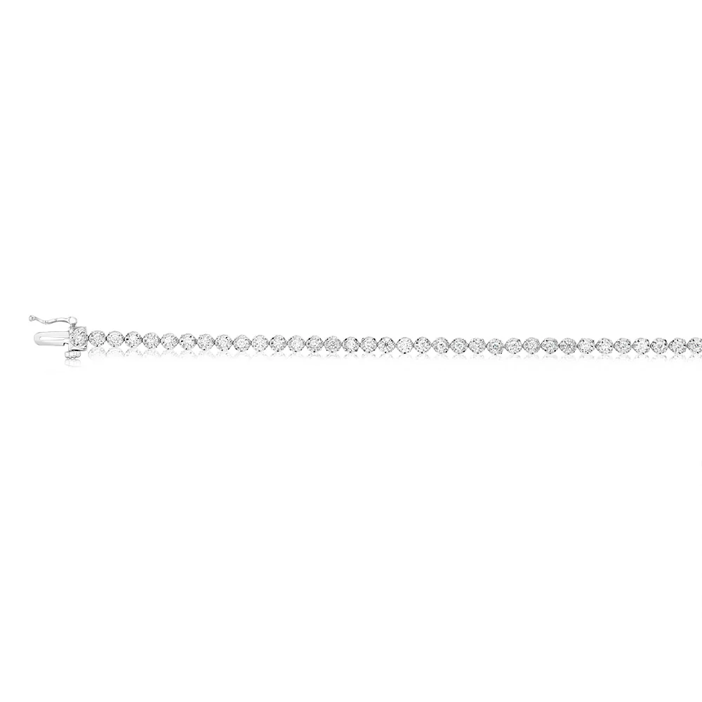 Luminesce Lab Grown 0.95 Carat Diamond Tennis Bracelet in Sterling Silver - Image 2
