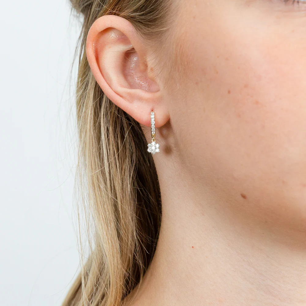 Luminesce Lab Grown 1/2 Carat Diamond Drop Earrings in 9ct Yellow Gold - Image 2