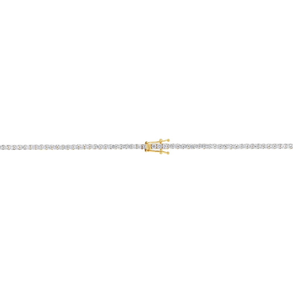 Luminesce Lab Grown 10 Carats Diamond Tennis Necklace in 9ct Yellow Gold - Image 3
