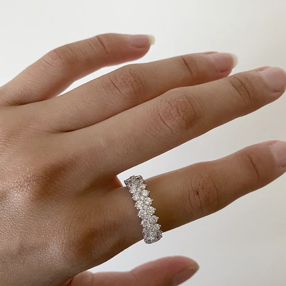 Luminesce Lab Grown 9ct White Gold 1.50 Carat Diamond Dress Ring with 32 Diamonds - Image 2