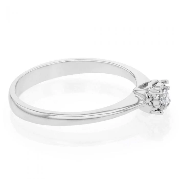 Luminesce Laboratory Grown Diamond 5-9 Point Silver Ring with love heart - Image 2