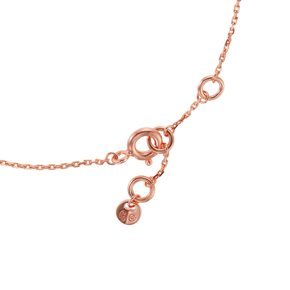Michael Kors 14ct Rose Gold Plated Sterling Silver Tapered Baguette CZ Heart Bracelet - Image 3