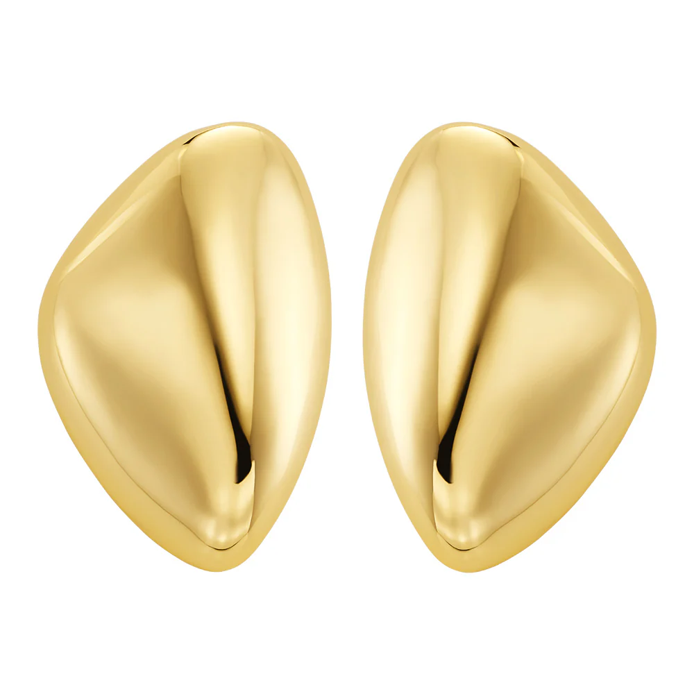 Michael Kors Gold Plated Brass Pebble Stud Earrings
