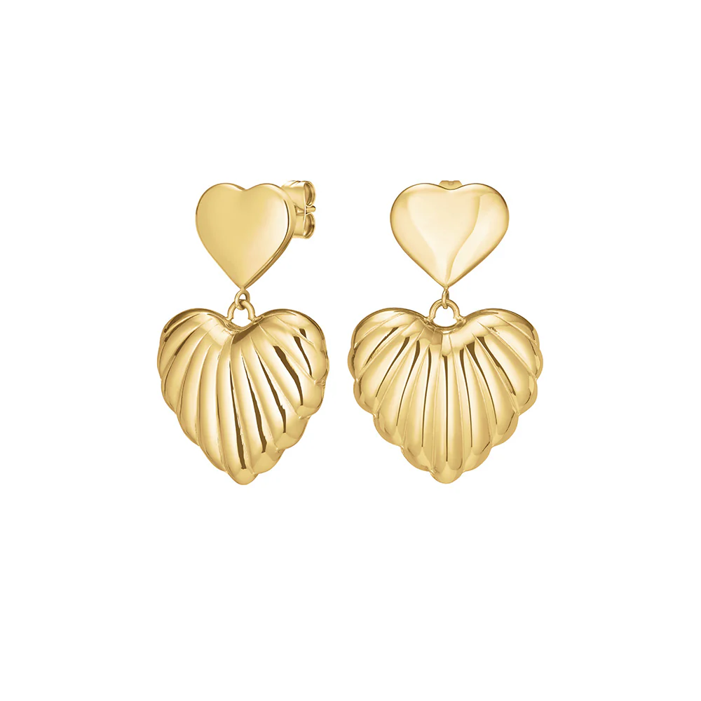 Rosefield Double Heart Pendant Earrings