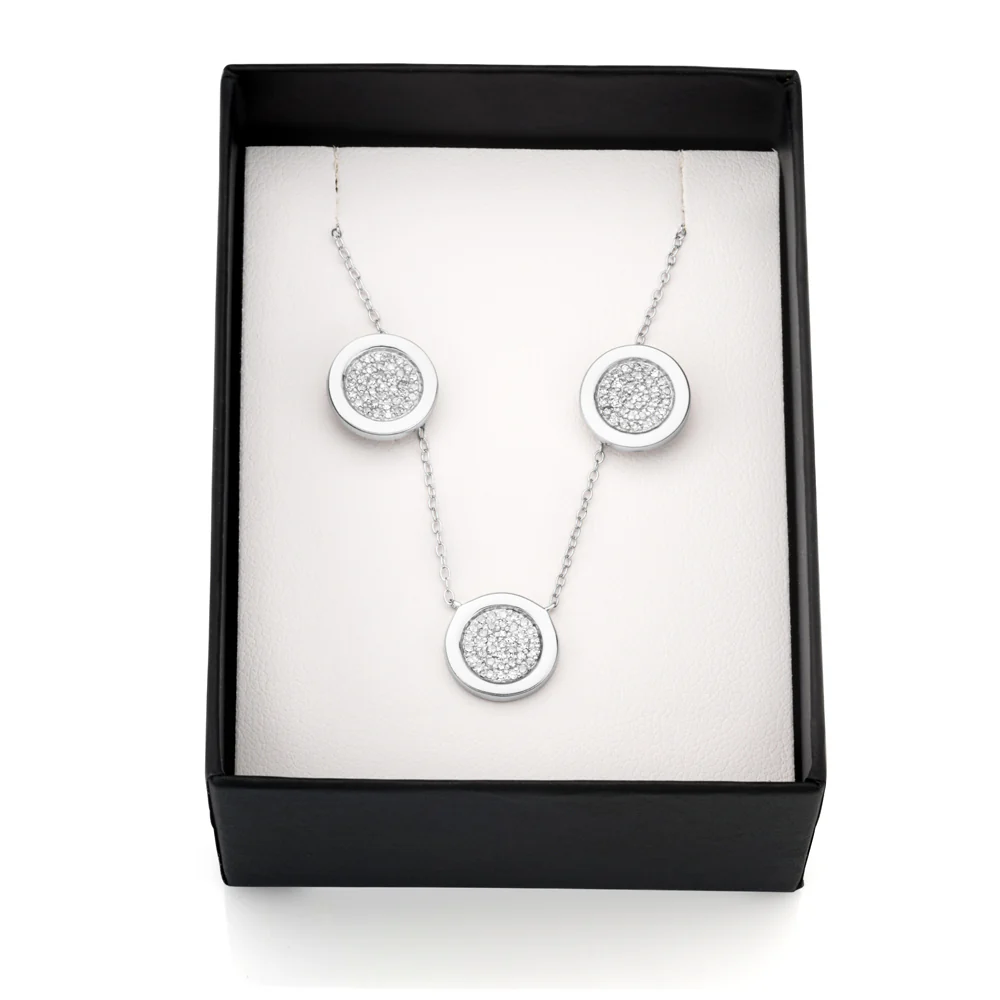 Sterling Silver 1/2 Carat Diamond & Earring Set - Image 3
