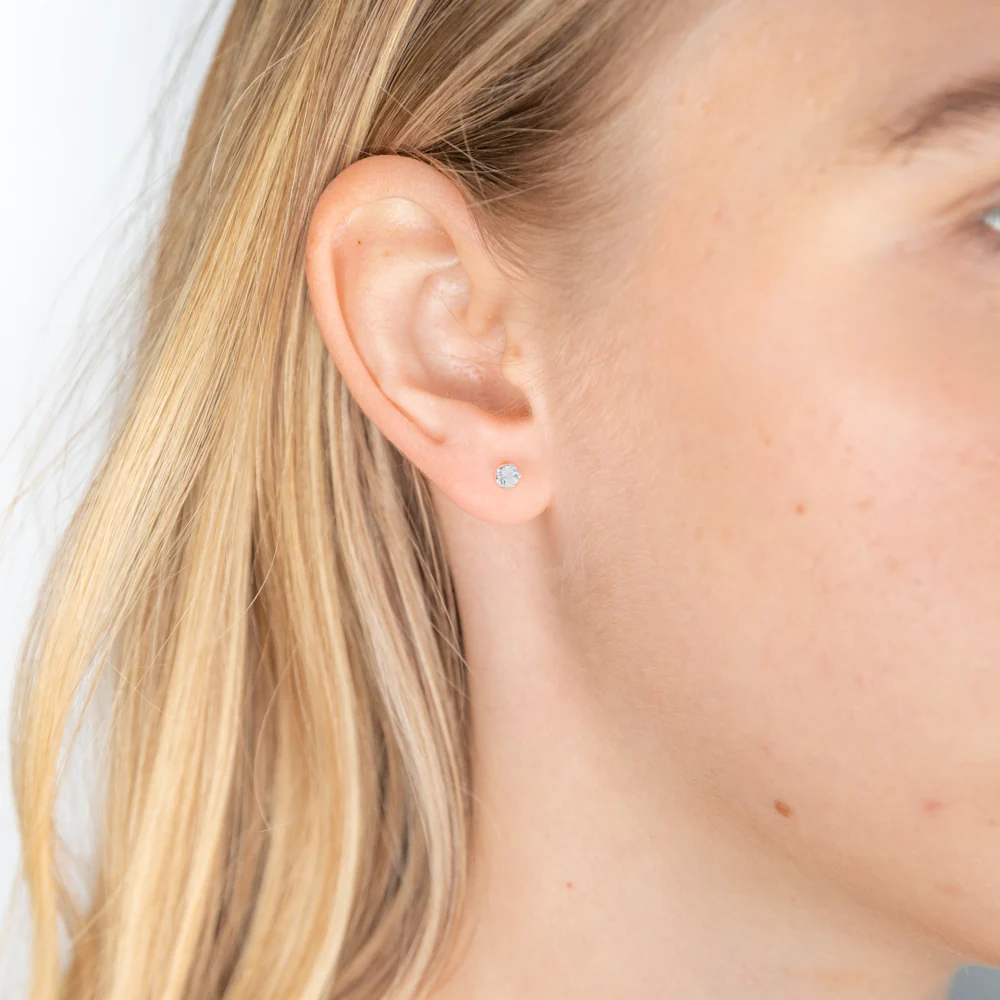 Sterling Silver Blue Topaz Stud Earrings - Image 2