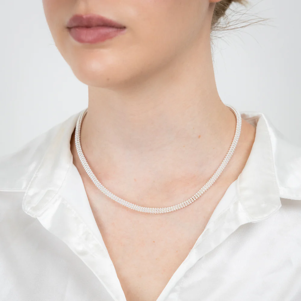Sterling Silver Broad 42+5cm Chain - Image 3