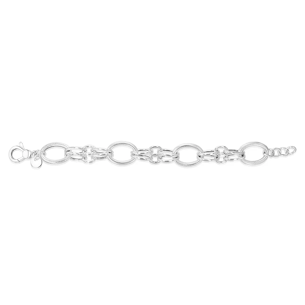 Sterling Silver Fancy 19.5cm Bracelet - Image 2