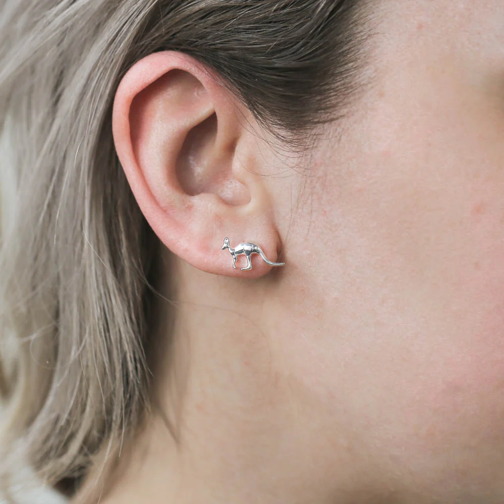 Sterling Silver Kangaroo Stud Earrings - Image 2