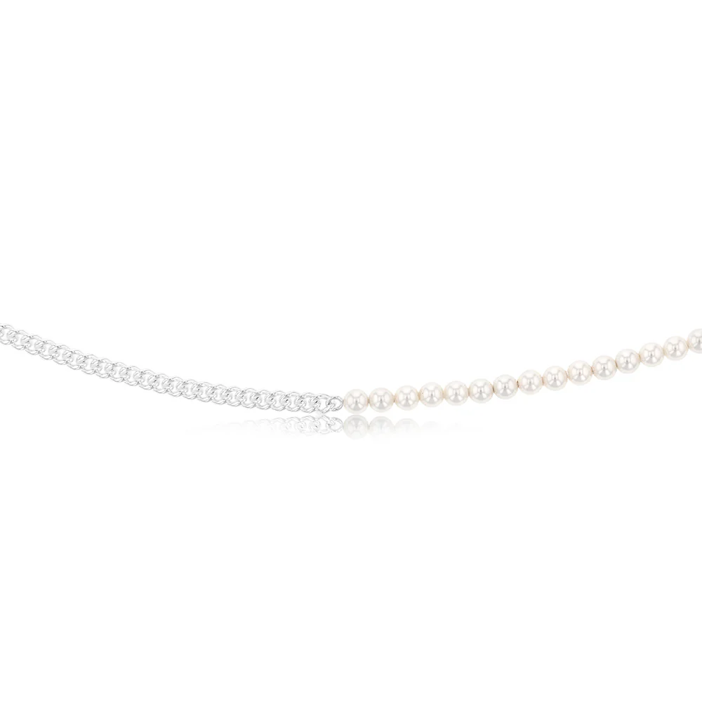 Sterling Silver Simulated Pearls 45cm Chain - Image 2