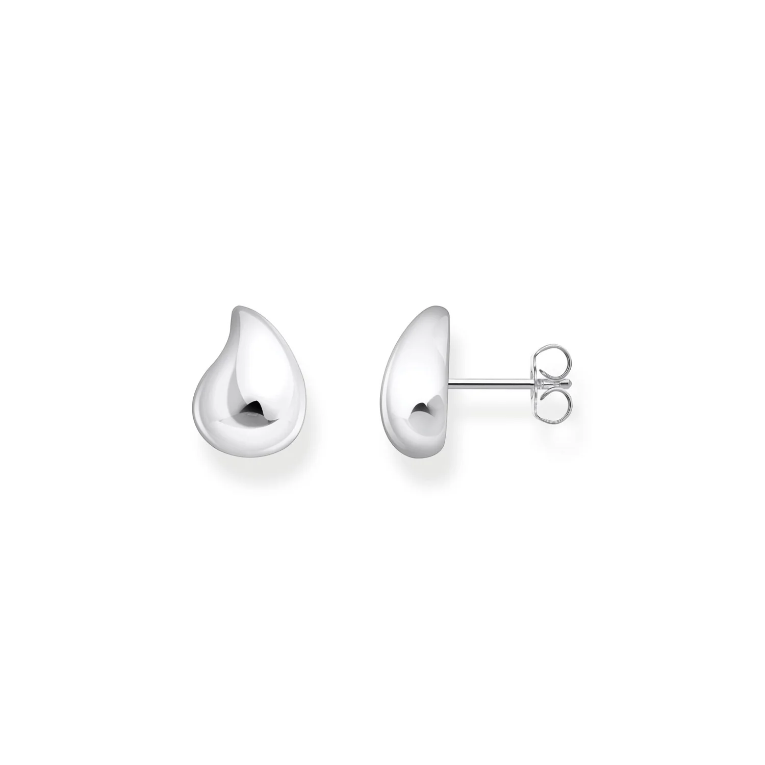 Thomas Sabo Sterling Silver Bold Organic Drop Stud Earrings - Image 2