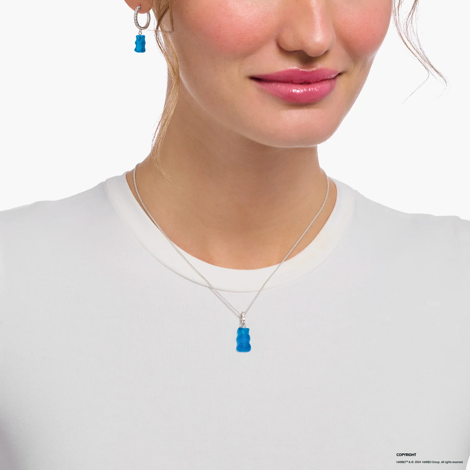 Thomas Sabo Sterling Silver Haribo Blue Blueberry Bear Pendant on 40-45cm Chain - Image 3